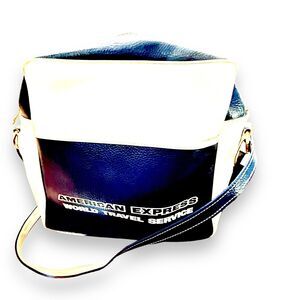 Vtg Retro 1960's Era Carry On Bag Luggage American Express World Travel Service
